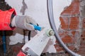 Plumber at work in a site Royalty Free Stock Photo