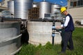 Plumber at work in a site Royalty Free Stock Photo