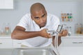 Plumber working on faucet Royalty Free Stock Photo