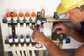 Plumber Working On Pipework Royalty Free Stock Photo