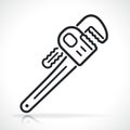 Plumber wrench thin line icon