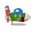 Plumber zambia character flag in drawer mascot