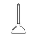 Plumbers Plunger Icon Line Drawing Vector