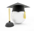 Plumbers school graduation cap on white background Royalty Free Stock Photo