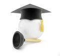 Plumbers school graduation cap on white background Royalty Free Stock Photo