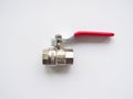 Plumbing ball valve on a white background