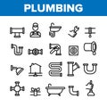 Plumbing Collection Elements Vector Icons Set Royalty Free Stock Photo