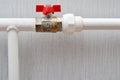 Plumbing connection of steel pipe, faucet and polypropylene pipe