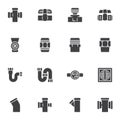 Plumbing equipment vector icons set