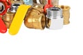Plumbing fitting and ball valve Royalty Free Stock Photo