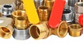 Plumbing fitting and ball valve Royalty Free Stock Photo