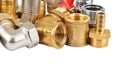 Plumbing fitting and tubulure Royalty Free Stock Photo