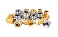 Plumbing fitting and tubulure Royalty Free Stock Photo