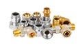 Plumbing fitting and tubulure Royalty Free Stock Photo