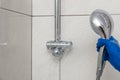 Plumbing fixtures cleaning process from limescale Royalty Free Stock Photo