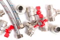 Plumbing gate ball vales, flexible water hose and fittings