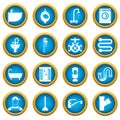 Plumbing icons blue circle set Royalty Free Stock Photo