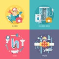 Plumbing icons composition flat Royalty Free Stock Photo