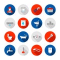 Plumbing icons set