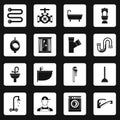 Plumbing icons set squares vector Royalty Free Stock Photo