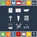 Plumbing icons set.Tools illustration Royalty Free Stock Photo