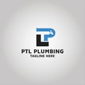 Plumbing and letter PTL initial LTP logo design idea and inspiration Royalty Free Stock Photo