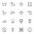 Plumbing line icons set