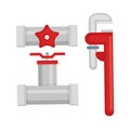 Plumbing line tools set icons