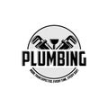 Plumbing logo badge illustration vector