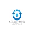Plumbing logo designs vector pipe instaltation and water symbol Royalty Free Stock Photo
