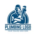 Plumbing logo template, easy to customize Royalty Free Stock Photo