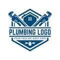 Plumbing logo template, easy to customize Royalty Free Stock Photo