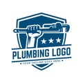 Plumbing logo template, easy to customize Royalty Free Stock Photo