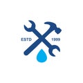 Plumbing maintenance worker service logo design