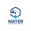 Plumbing maintenance worker service logo design