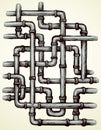 Plumbing pipes. Vector drawing symbol