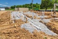 Plumbing Pipework on New Restaurant Construction Royalty Free Stock Photo