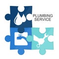 Plumbing repair puzzle symbol Royalty Free Stock Photo