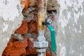 Plumbing repair work, fix water leak, replacement of union joint and value Royalty Free Stock Photo