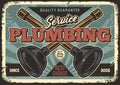 Plumbing service colorful vintage poster