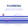 Plumbing service concept, inspection or finding problem, repair tubes