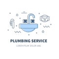 Plumbing service illustration concept