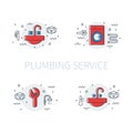 Plumbing service illustration concept