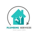 Plumbing service logo concept Royalty Free Stock Photo