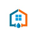 Plumbing service logo with house