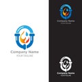 Plumbing logo designs vector pipe instaltation and water symbol Royalty Free Stock Photo