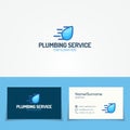 Plumbing service logo set with water drop Royalty Free Stock Photo