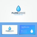 Plumbing service logo set with water drop Royalty Free Stock Photo