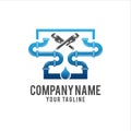 Plumbing Service Logo Template Design Vector, Emblem, Design Concept, Creative Symbol, Icon Royalty Free Stock Photo