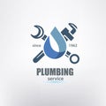 Plumbing service logo template Royalty Free Stock Photo